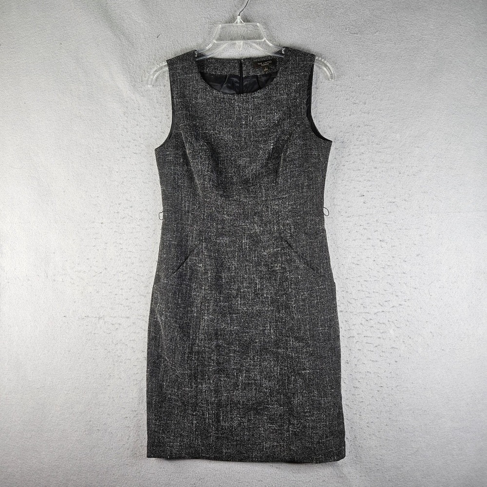 The Limited Dress Womens 4 Gray Tweed Scoop Neck Sheath Lined Workwear Office
